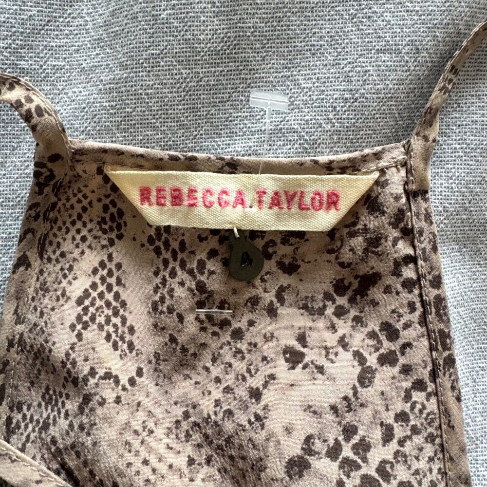 Rebecca Taylor | 100% Silk Snake Print Racer Back Tank Top with Sequins Size 2 - Picture 7 of 7